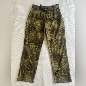 Good American - high waist tie Pants 27” inseam ankle with snap adjustment